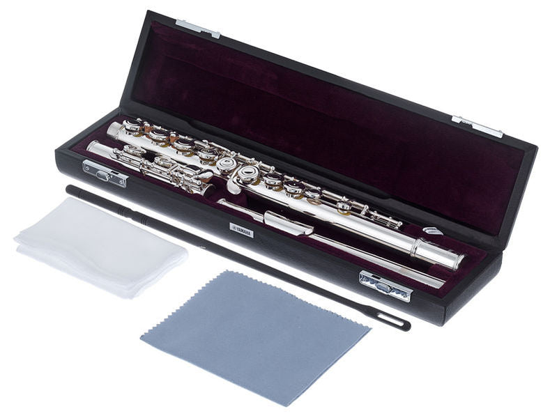 Yamaha YFL-212SL flûte traversière – modèle d’étude, plaque de lèvre en argent massif & corps maillechort argenté (sol décalé, patte d’ut)