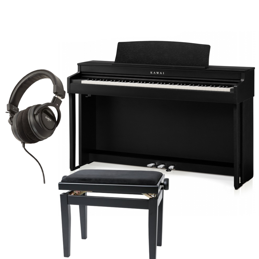 Kawai CN 301 Schwarz Matt Bundle mit Bank und Kopfhörer - Musik-Ebert Gmbh