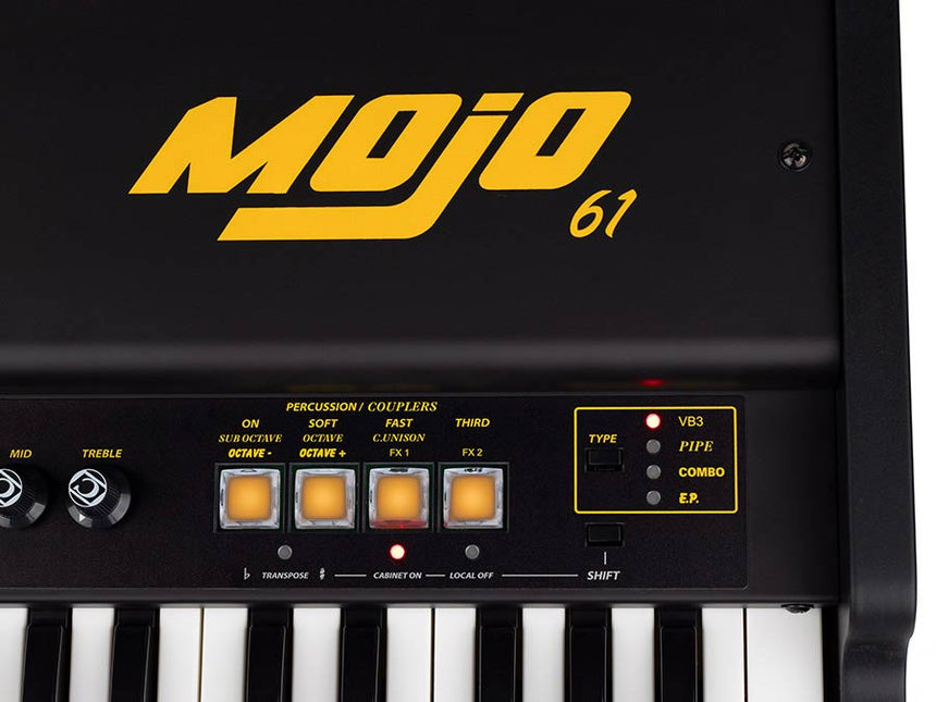 Crumar Mojo61 organ – 61 waterfall keys, virtual tonewheel organs with VB3-II engine, 9 drawbars