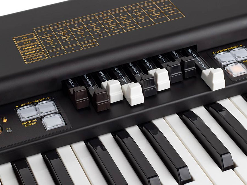 Crumar Mojo61 organ – 61 waterfall keys, virtual tonewheel organs with VB3-II engine, 9 drawbars