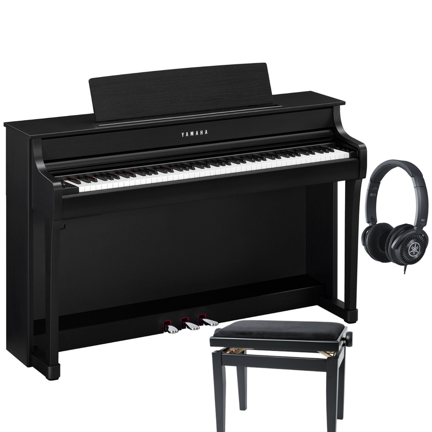 Yamaha CLP 845 Schwarz Matt Bundle mit Bank und Kopfhörer - Musik-Ebert Gmbh