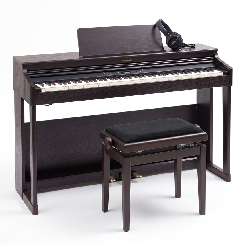Roland RP 701 Rosenholz Bundle mit Bank und Kopfhörer – bundle-hero