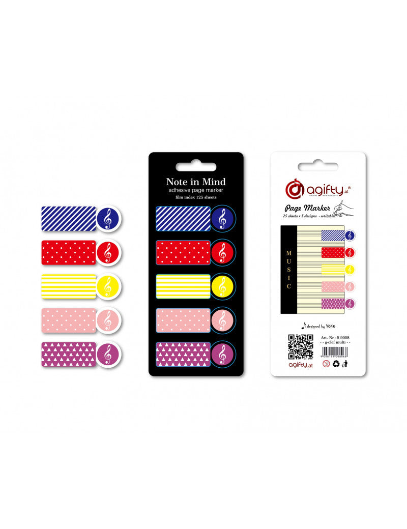 Page Marker: Treble Clef bunt - Musik-Ebert Gmbh