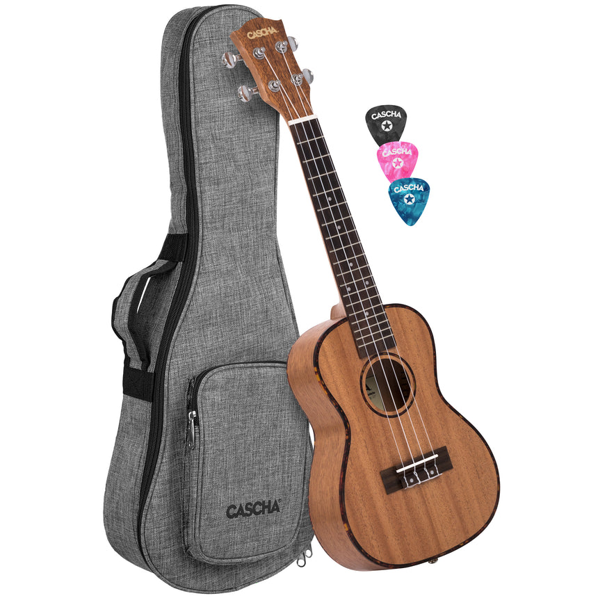 Cascha concert ukulele veneered with case HH2035