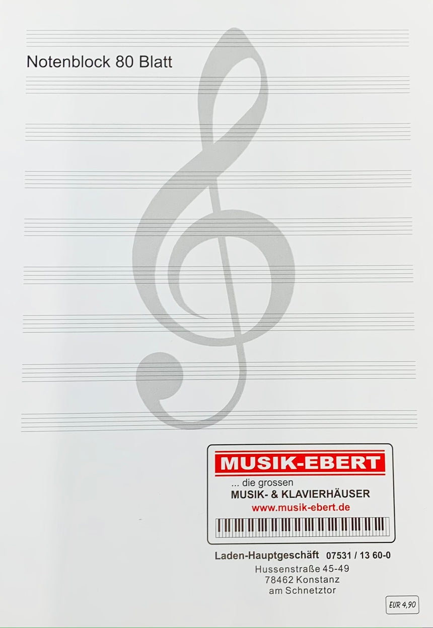 Ebert Notenblock 80 Blatt - Musik-Ebert Gmbh