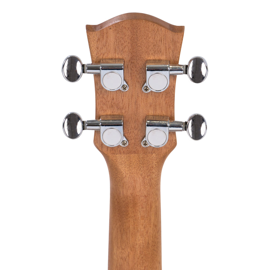 Cascha HH2154 tenor ukulele, natural finish – rear of the headstock and tuners