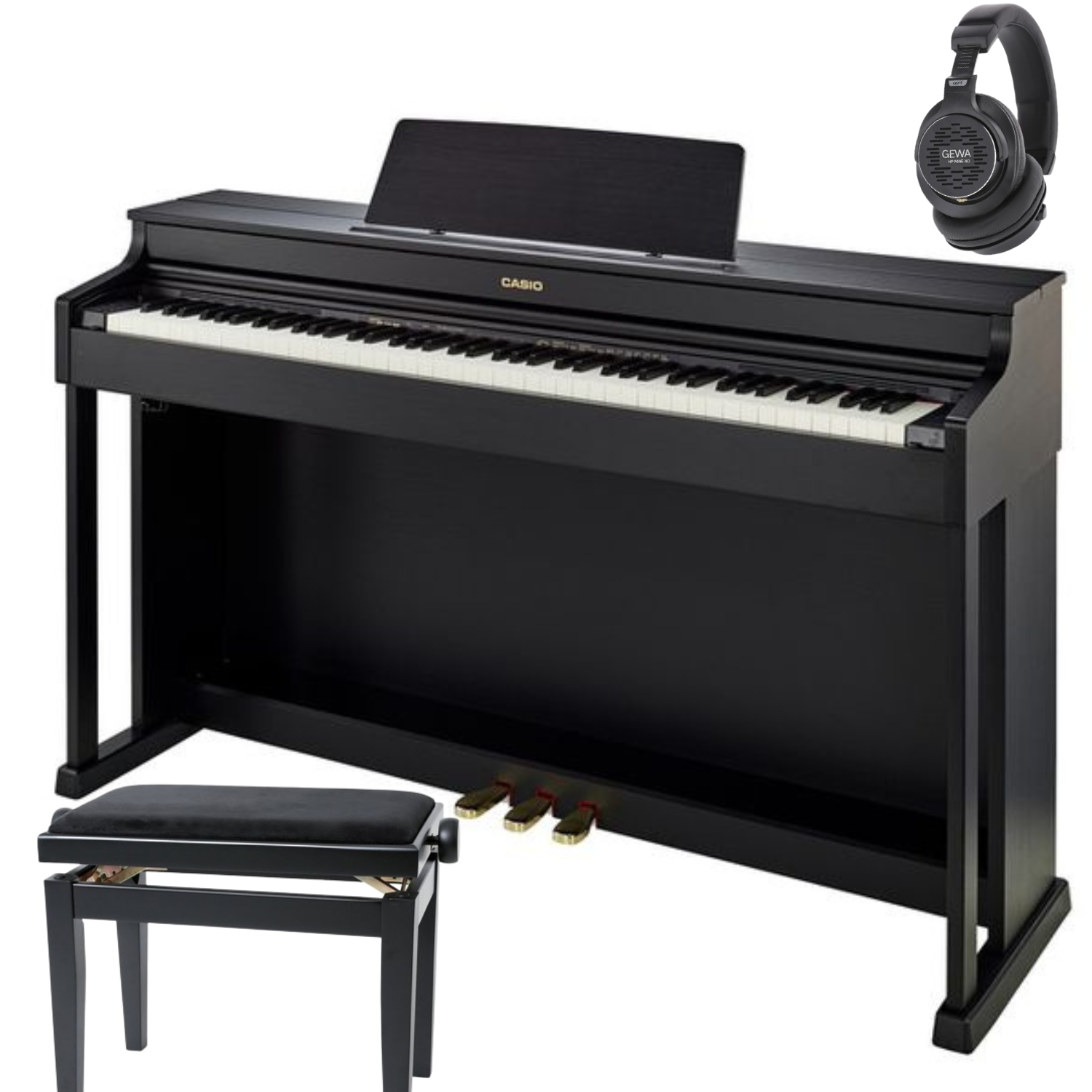 Casio AP-470 Schwarz Bundle mit Bank und Kopfhörer - Musik-Ebert Gmbh