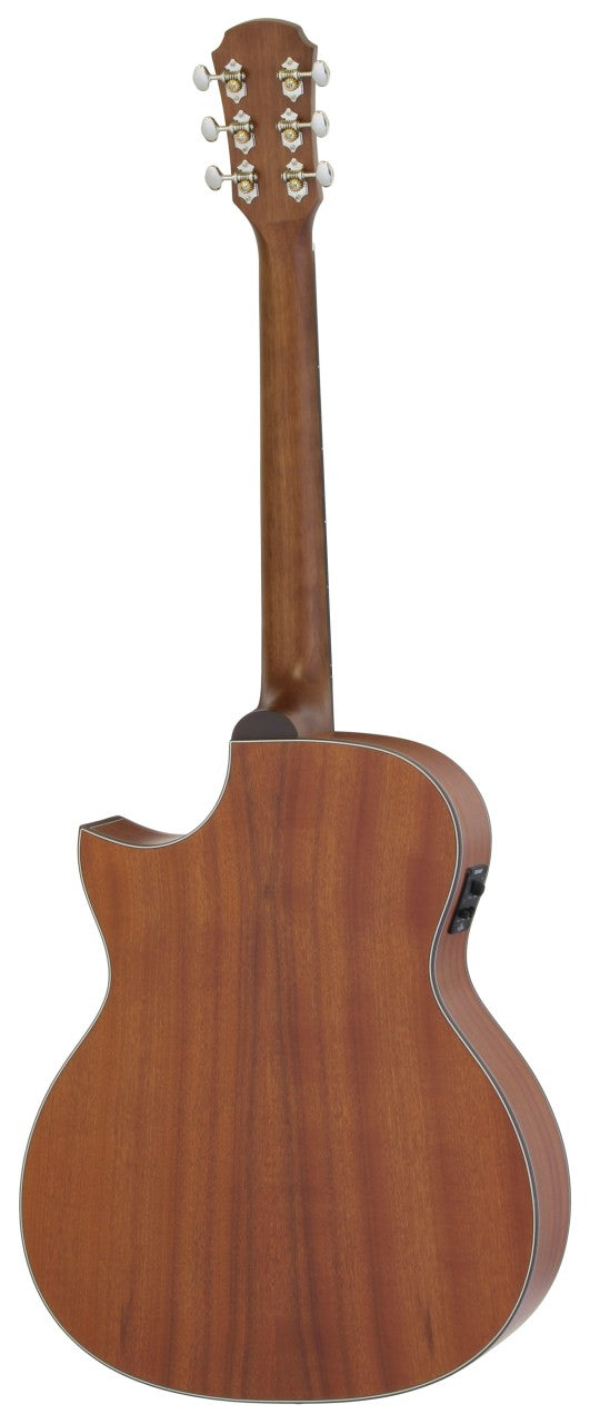 ARIA 101 CE MTN Akustikgitarre Natur mit Tonabnehmer Set inkl. Tasche, Gurt, Kapodaster und Tuner