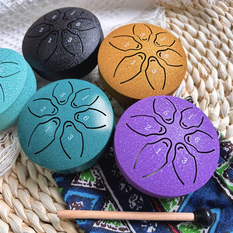 Basic Mini Steel Tongue Drum – 3″ Trommel mit 6 Tönen für Meditation & Klangreisen
