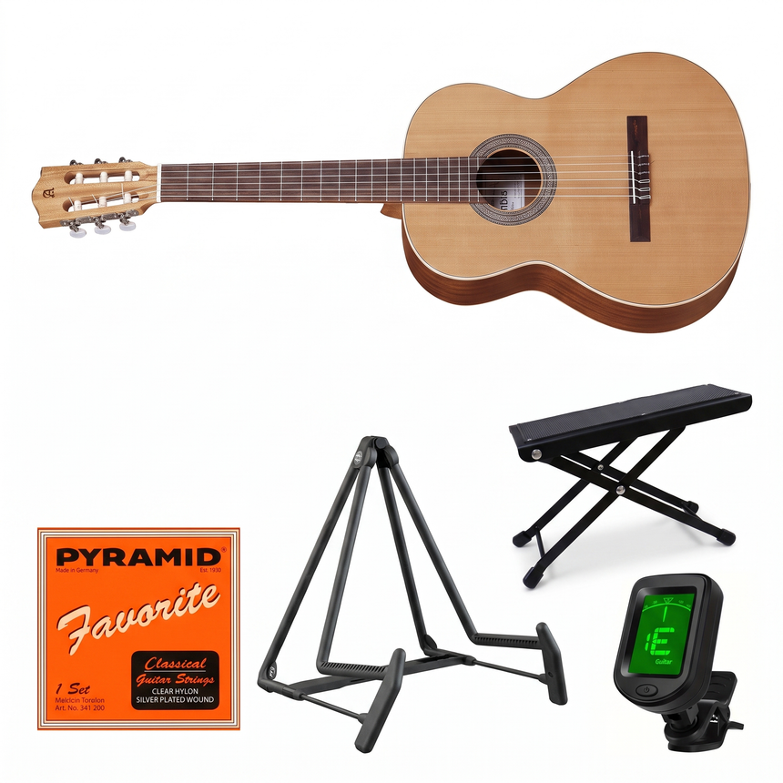 Alhambra Z-Nature 4/4 Konzertgitarre Starter-Set mit Ständer & Tuner Set-Bild