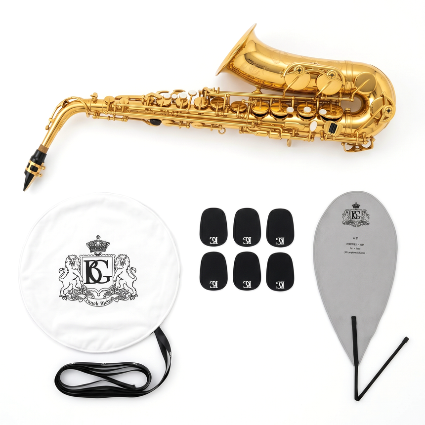 Yamaha YTS-62 Tenorsaxophon-Bundle mit Pflegeset & Bissplatten Set-Bild