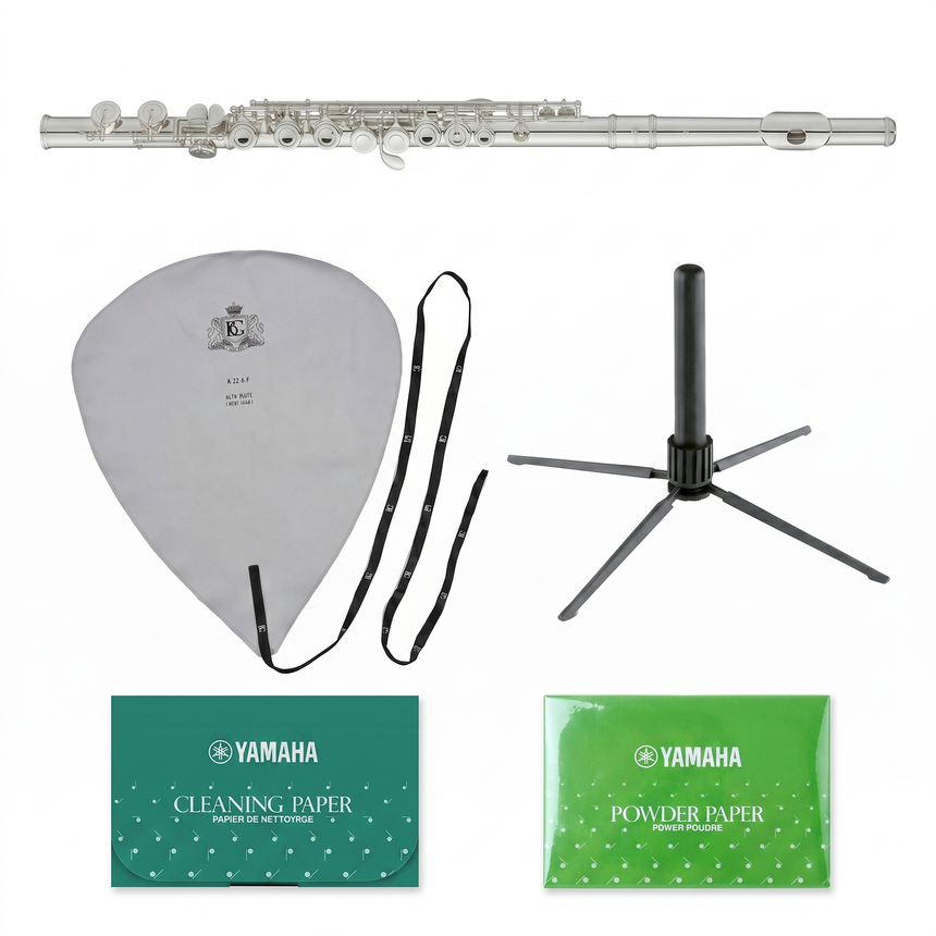 Yamaha YFL-322 Querflöten-Bundle mit Ständer, Wischer & Pflegepapier Set-Bild