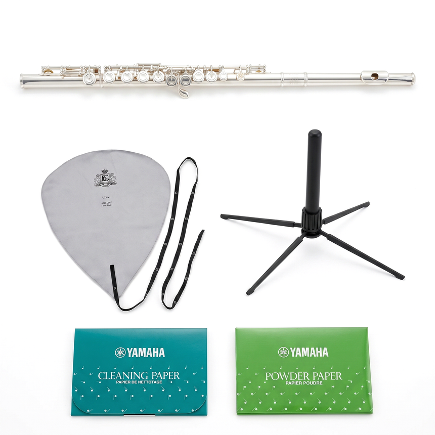 Yamaha YFL-412 Querflöten-Bundle mit Ständer & Pflegeset Set-Bild