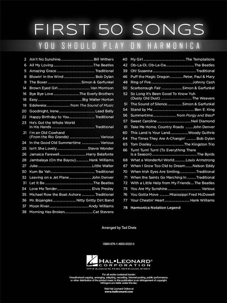 First 50 Songs You Should Play on harmonica - Musik-Ebert Gmbh