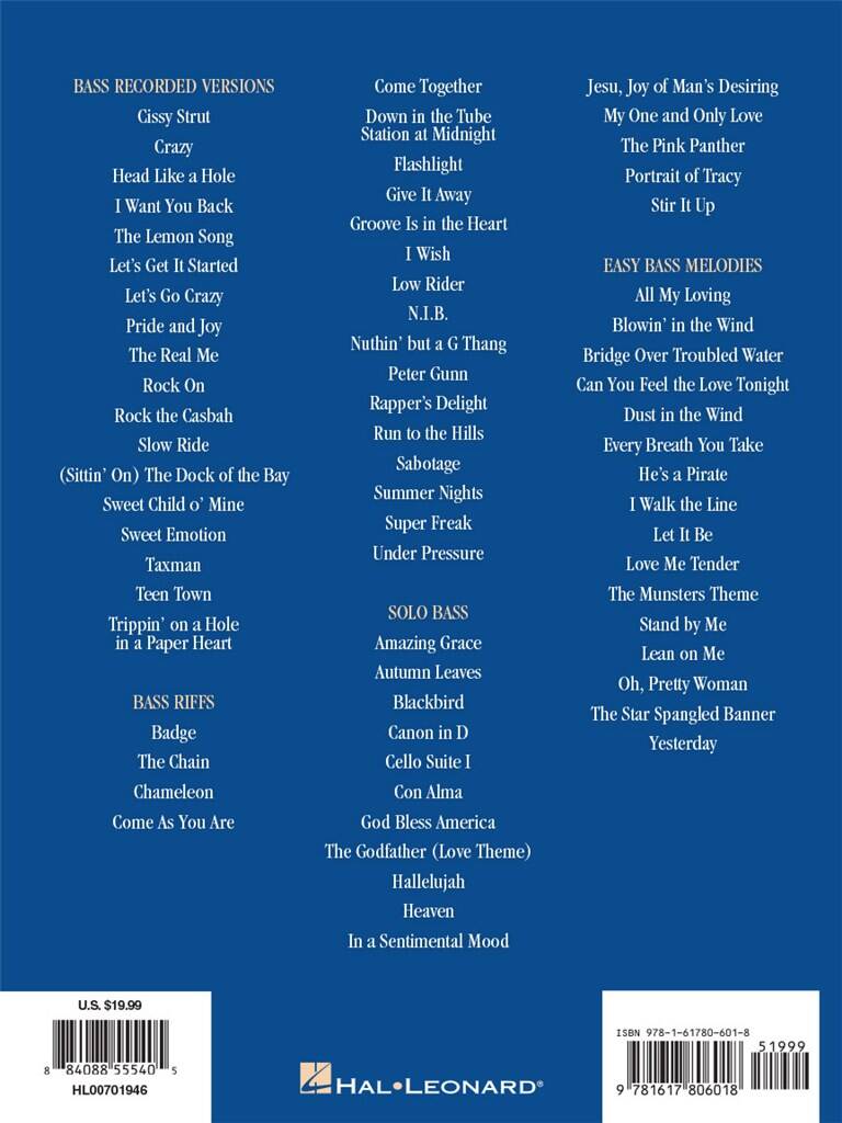 The ultimate Bass Songbook (songbook vocal/bass/tab) - Musik-Ebert Gmbh