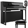 Roland LX-5 Schwarz Poliert Bundle mit Bank und Kopfhörer - Musik-Ebert Gmbh