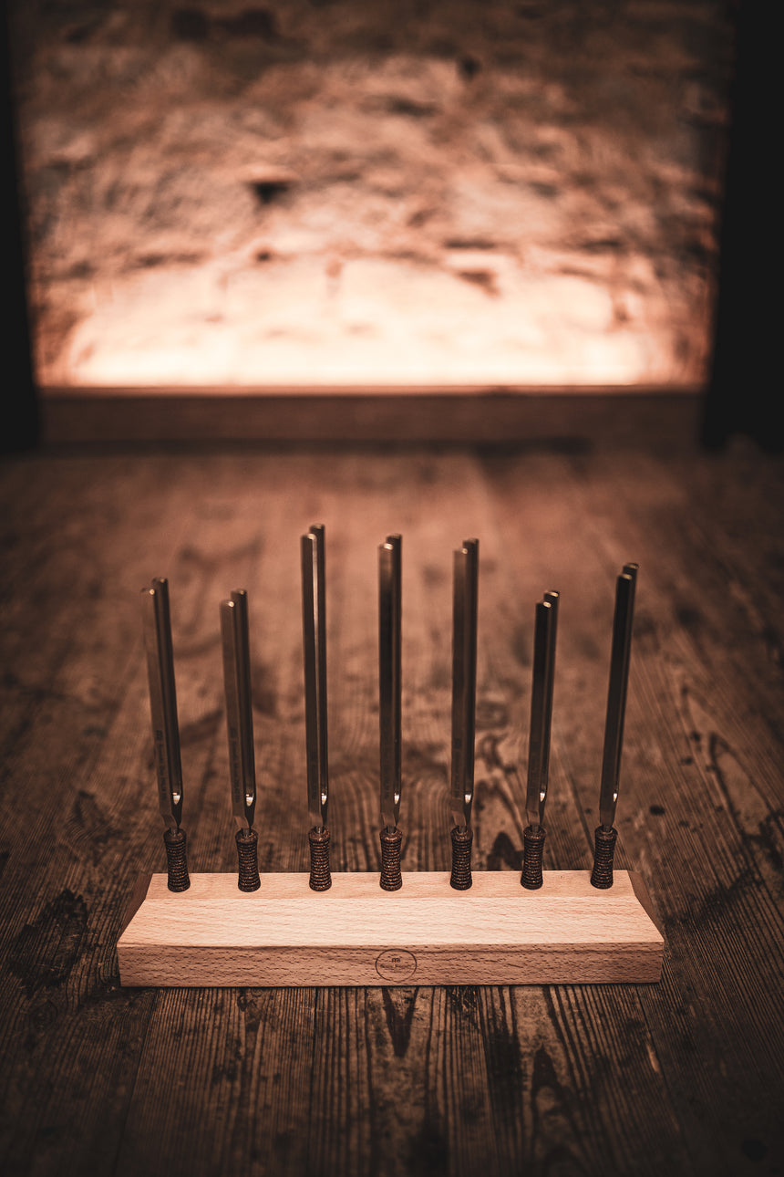 Meinl TTF-SET-CHA-7, set de diapasons avec poignées en liège – set sur support en bois