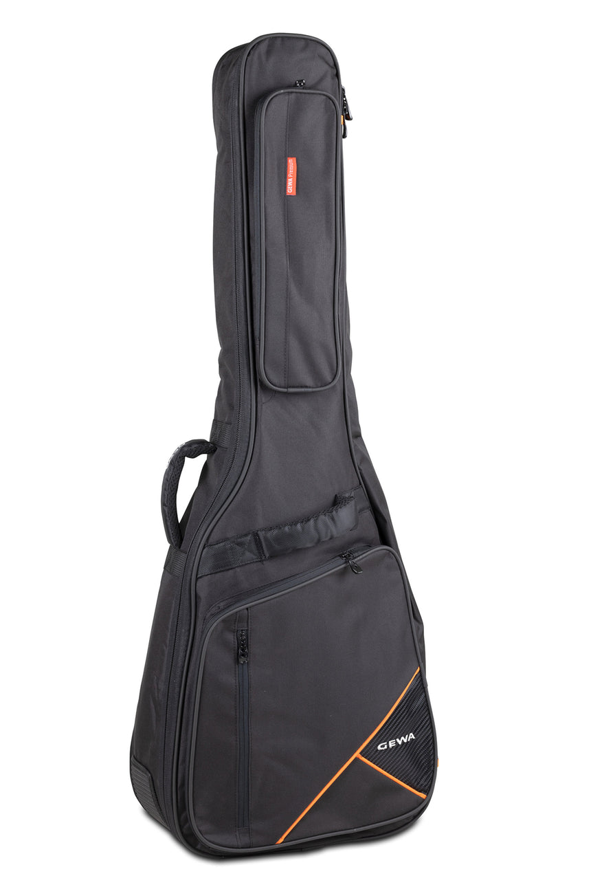 GEWA Premium 20 black acoustic guitar gig bag – angled front view