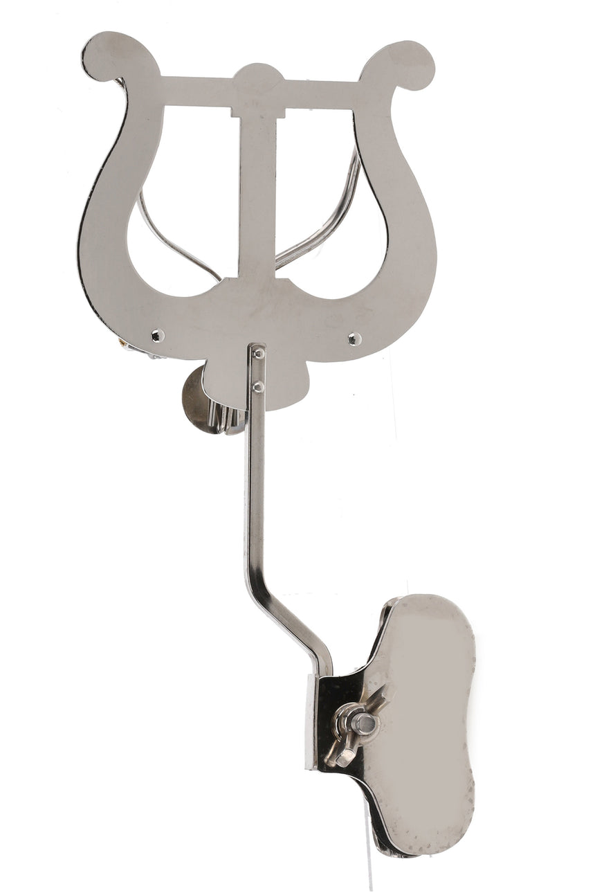 GEWA 730.595 nickel-plated large trombone marching lyre – rear view of the lyre and clamp