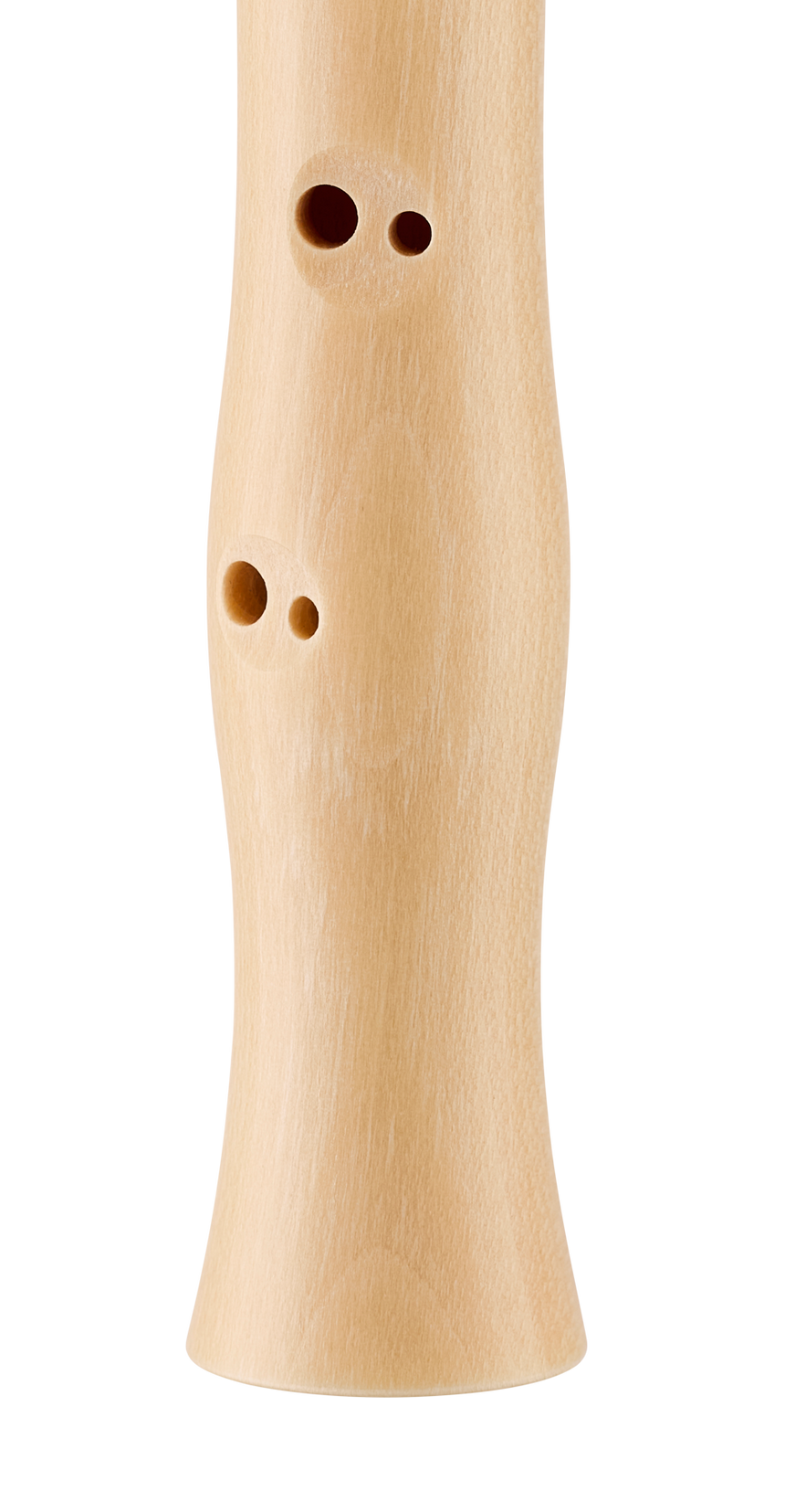 Moeck Flauto 1 Plus 1023 Sopranblockflöte, blau, barocke Griffweise – Detail des Unterstücks mit Doppellöchern