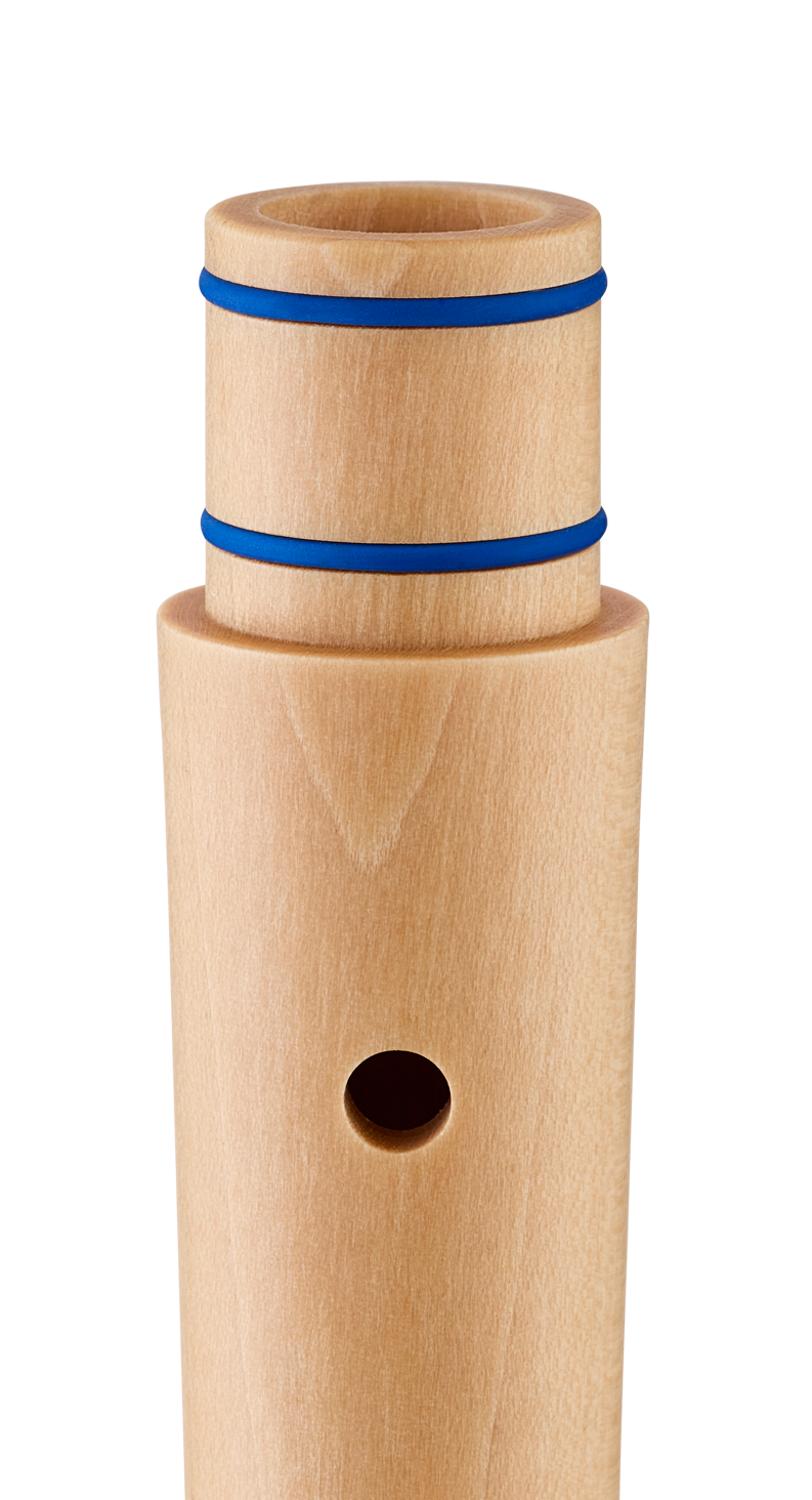 Moeck Flauto 1 Plus 1024 Sopranblockflöte, Blau / Ahorn natur – Zapfen mit blauen Dichtungsringen