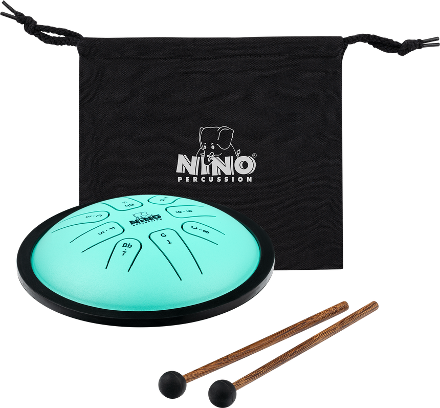 Tambour à langues NINO Percussion NINO982 vert menthe – avec housse et baguettes