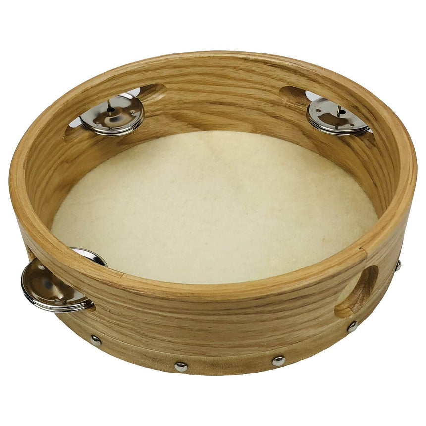 Migma 879/002 Tamburin Ø18 cm, Naturfell und Holzreifen von unten