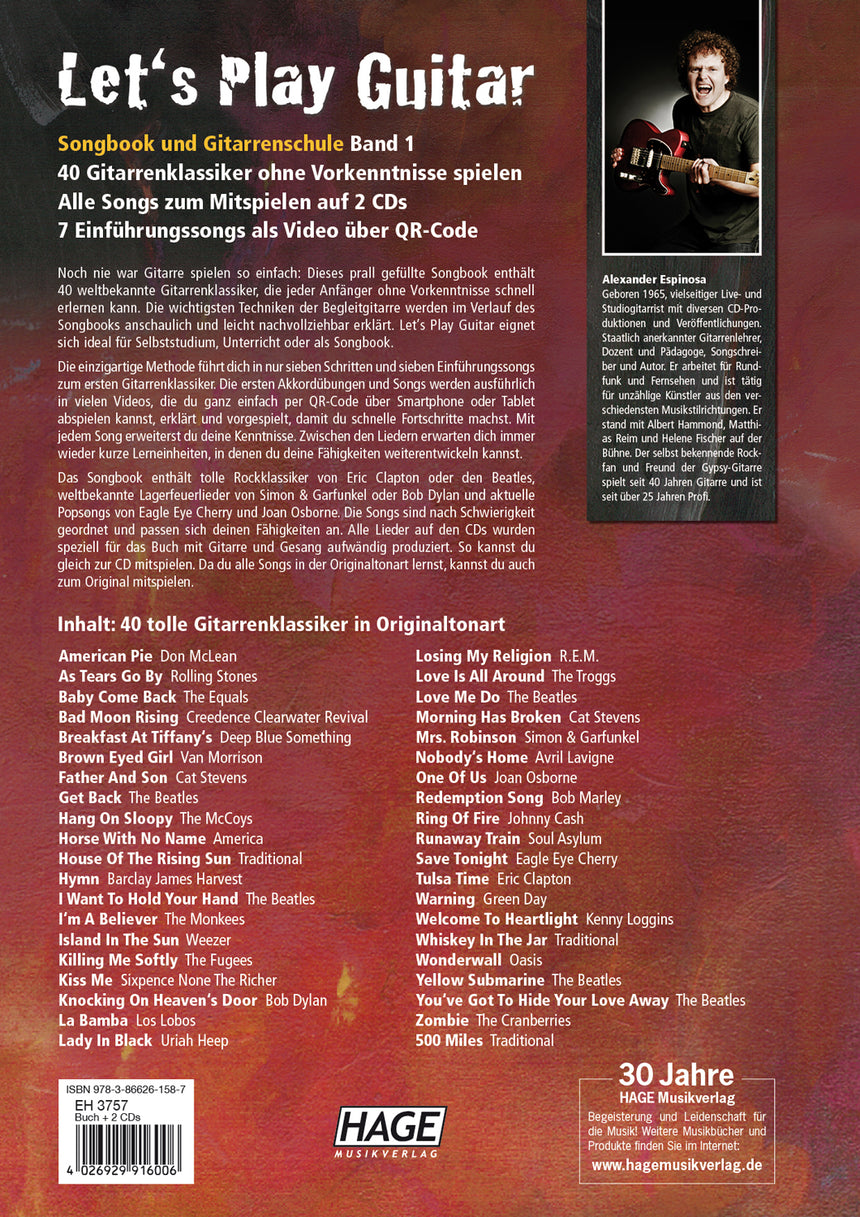 Let's Play Guitar Band 1 – Back cover