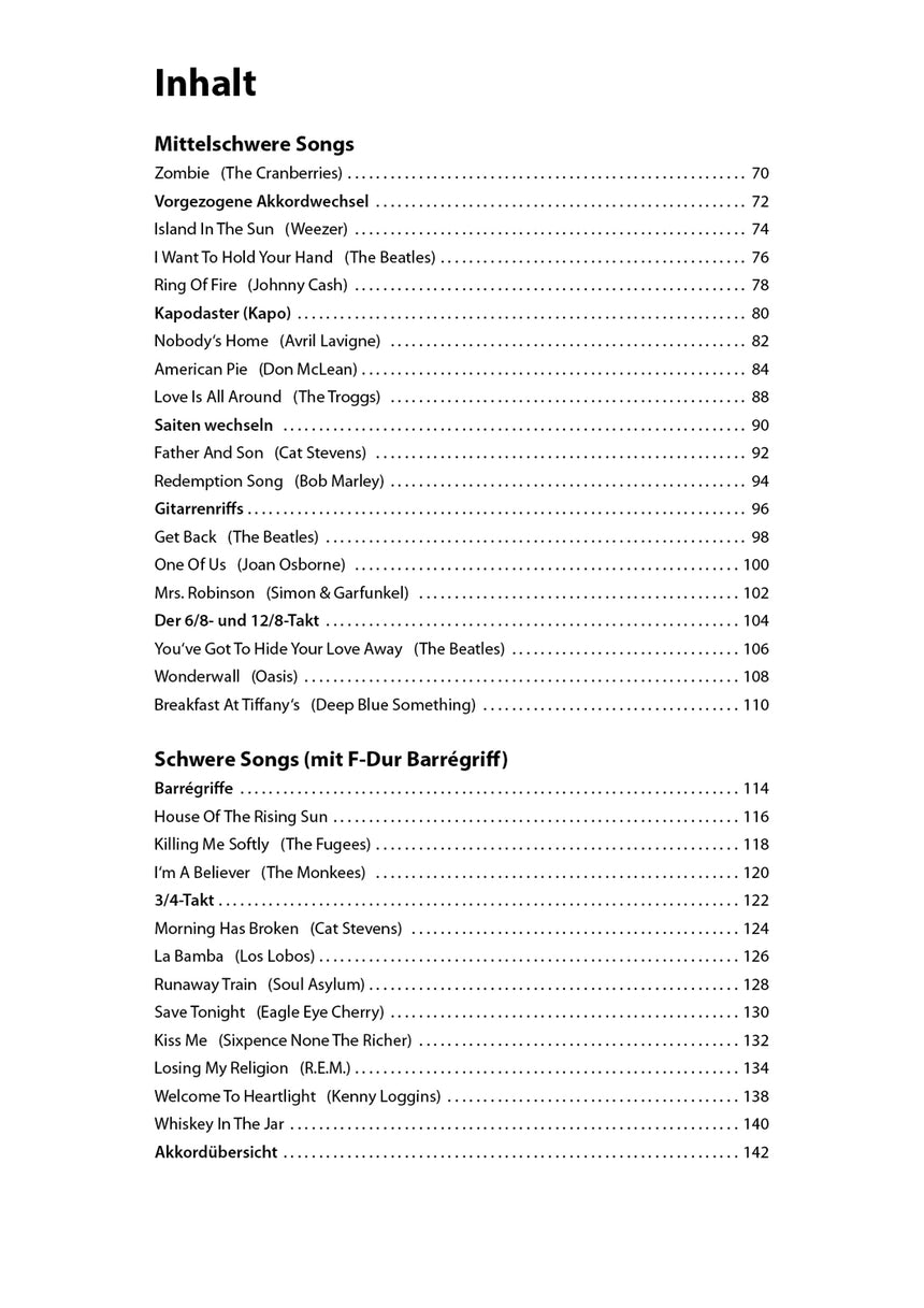 Let's Play Guitar Band 1 – Table of contents, page 2