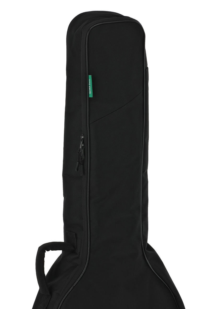 Housse de guitare acoustique GEWA Basic 5 211.200 noire – Vue latérale avec poignée et poche