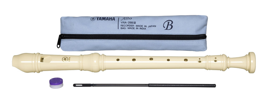 Yamaha YRA-28BIII Altblockflöte in Weiß – Mit Etui und Zubehör