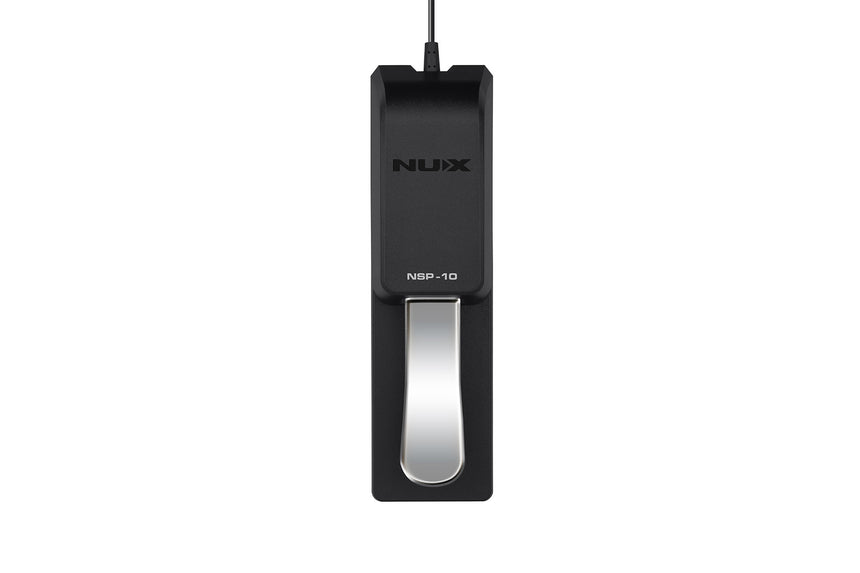 NUX NSP-10 black and silver sustain pedal – top view