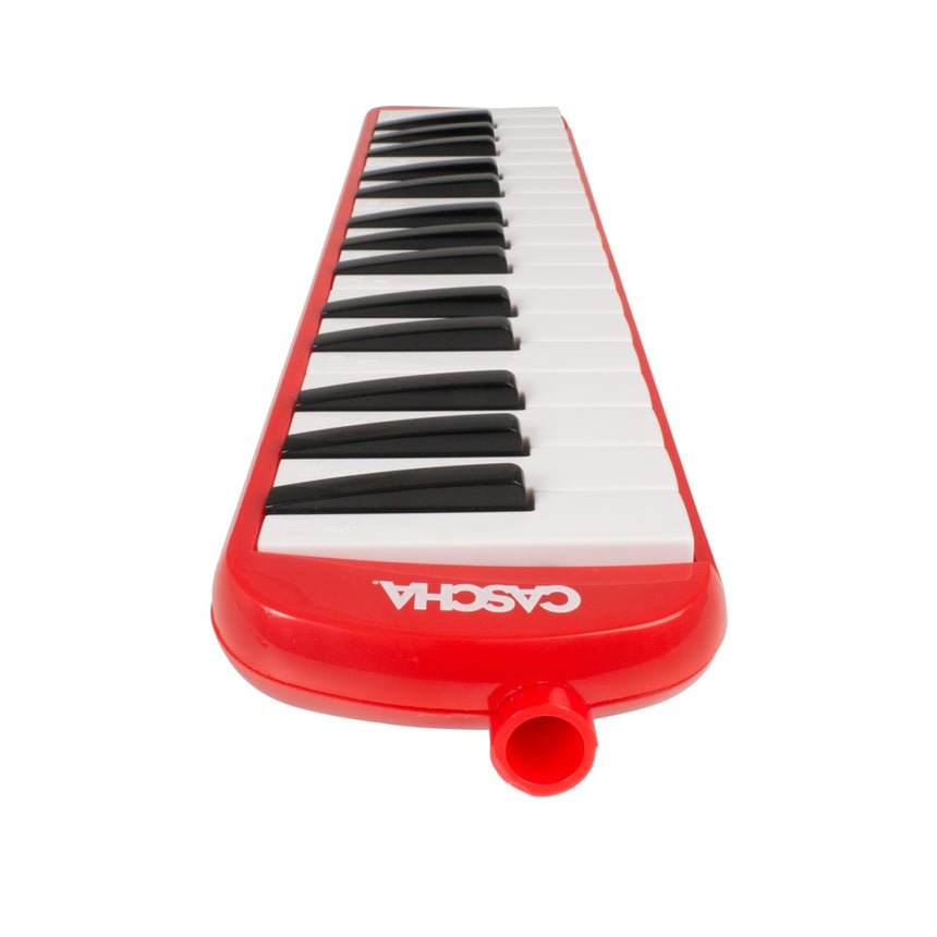 Mélodica Cascha HH 2059 rouge – vue le long du clavier vers le raccord
