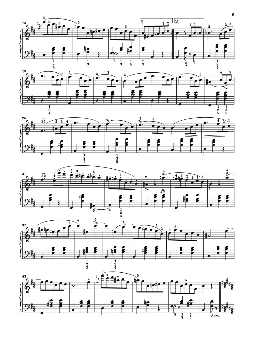 Chopin Am Klavier HN 1810 – B minor Waltz score page