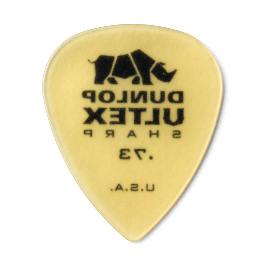 Dunlop Ultex Sharp 0,73 mm, Rückseite des Plektrums.