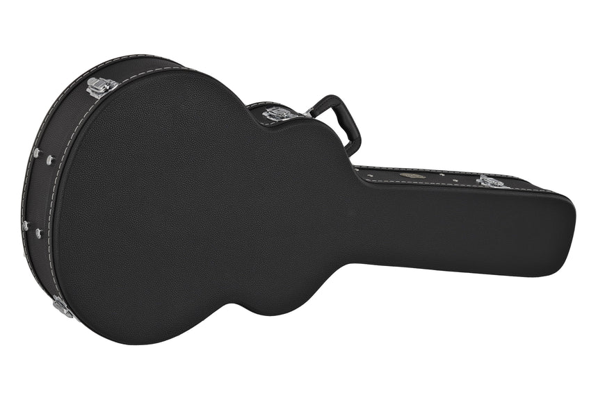 GEWA Flat Top Economy jumbo guitar case 523.114, black – front three-quarter view