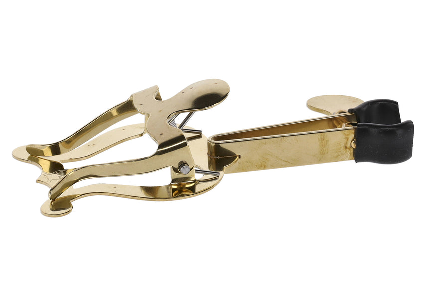 GEWA 730560 trumpet lyre, small, brass – side view of the clamp