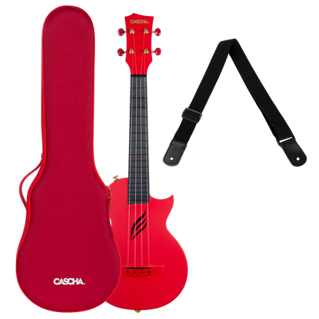 CASCHA Carbon Konzert Ukulele inkl. Tasche, Gurt - Musik-Ebert Gmbh