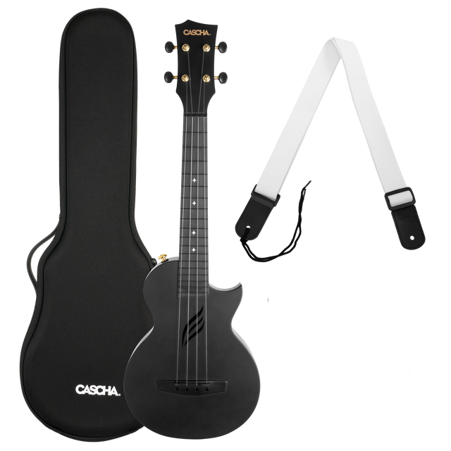 CASCHA Carbon Konzert Ukulele inkl. Tasche, Gurt - Musik-Ebert Gmbh