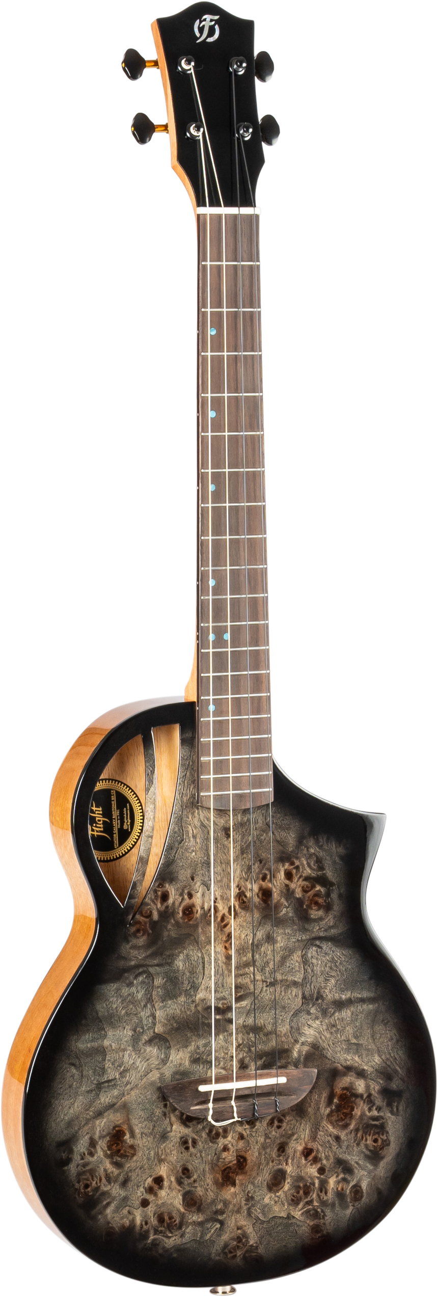 Flight Aviator Galaxy Baritone Ukulele Brown Galaxy Burst CE