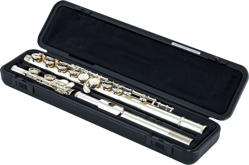 Yamaha YFL-372H flûte traversière patte de Si – tête en argent massif, clés ouvertes, sol décalé et mécanisme de Mi, étui inclus