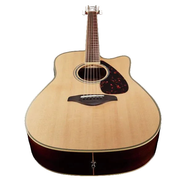 Yamaha FGX830C Westerngitarre Natural – Dreadnought mit Cutaway und Tonabnehmer, massive Fichtendecke