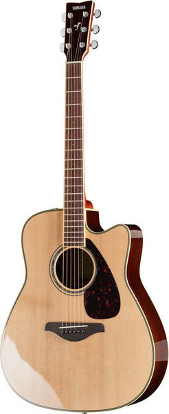 Yamaha FGX830C Westerngitarre Natural – Dreadnought mit Cutaway und Tonabnehmer, massive Fichtendecke
