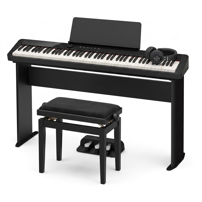 Casio PX-S1100 Schwarz Deluxe Bundle mit Ständer, Pedalen, Bank und Kopfhörer – bundle-hero