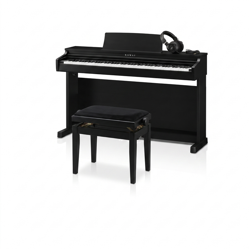 Kawai CX-202 Digitalpiano-Bundle Schwarz Matt mit Klavierbank & Kopfhörer – bundle-hero