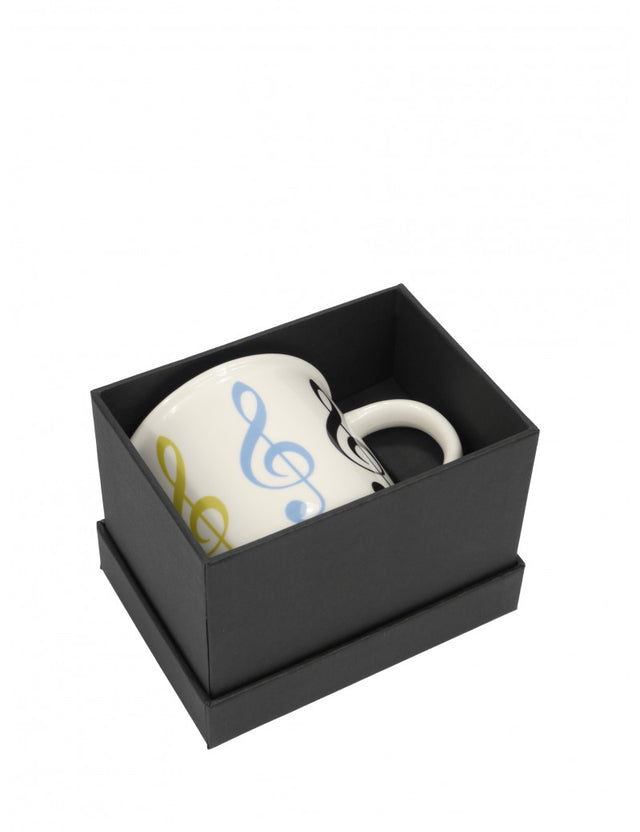 Tasse / Becher Violinschlüssel bunt 350 ml - Mit Geschenkbox - Musik-Ebert Gmbh