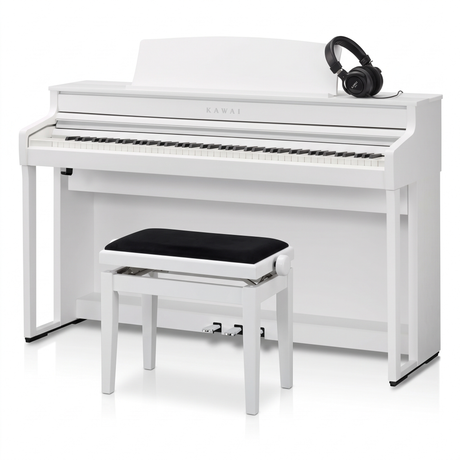 Kawai CA-501 Weiß Matt Bundle mit Bank und Kopfhörer – bundle-hero