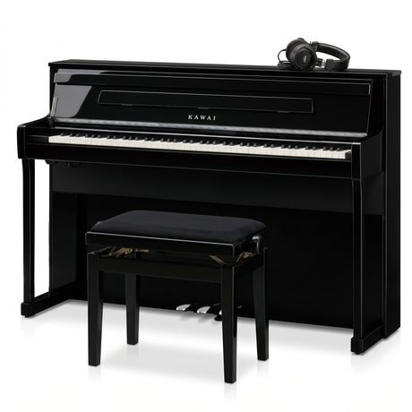 Kawai CA-901 Schwarz Poliert Bundle mit Bank und Kopfhörer – bundle-hero