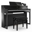 Roland HP-704 Bundle Schwarz Poliert mit Bank und Kopfhörer – bundle-hero