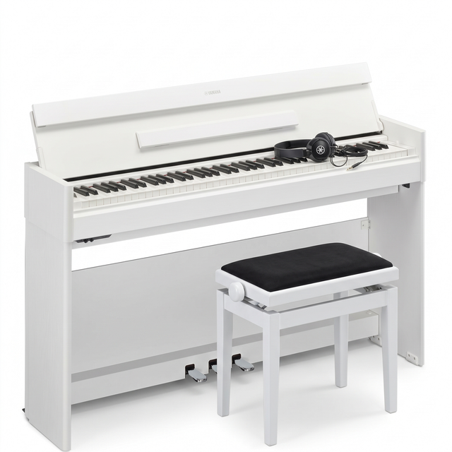 Yamaha S55 Arius Weiß Matt Bundle mit Bank und Kopfhörer – bundle-hero